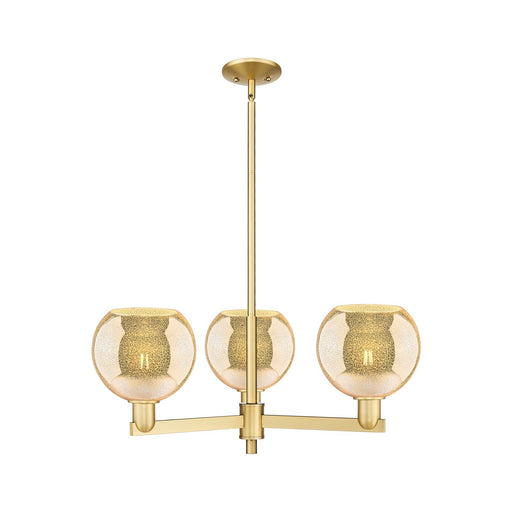 Innovations Athens 30in 3-Light Pendant | Industrial Satin Gold Steel and Mercury Glass | Kitchen Island & Dining Room | 29.75 x | Model 716-3CR-SG-G128-8
