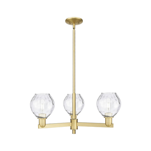 Innovations Waverly 28in 3-Light Pendant | Industrial Satin Gold Steel and Clear Glass | Kitchen Island & Dining Room | 27.75 x | Model 716-3CR-SG-G362