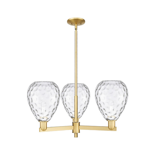 Innovations Waverly 30in 3-Light Pendant | Industrial Satin Gold Steel and Cast Brass with Clear Glass Shades | Kitchen Island & | Model 716-3CR-SG-G372