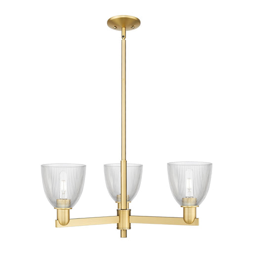 Innovations Castile 28in 3-Light Pendant | Industrial Satin Gold Steel and Clear Glass | Kitchen Island & Dining Room | 28 x 28 x | Model 716-3CR-SG-G382