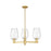 Innovations Preston 3Lt 18" Flute Stem Chandelier, GD/CL - 716-3CR-SG-G457-6CL