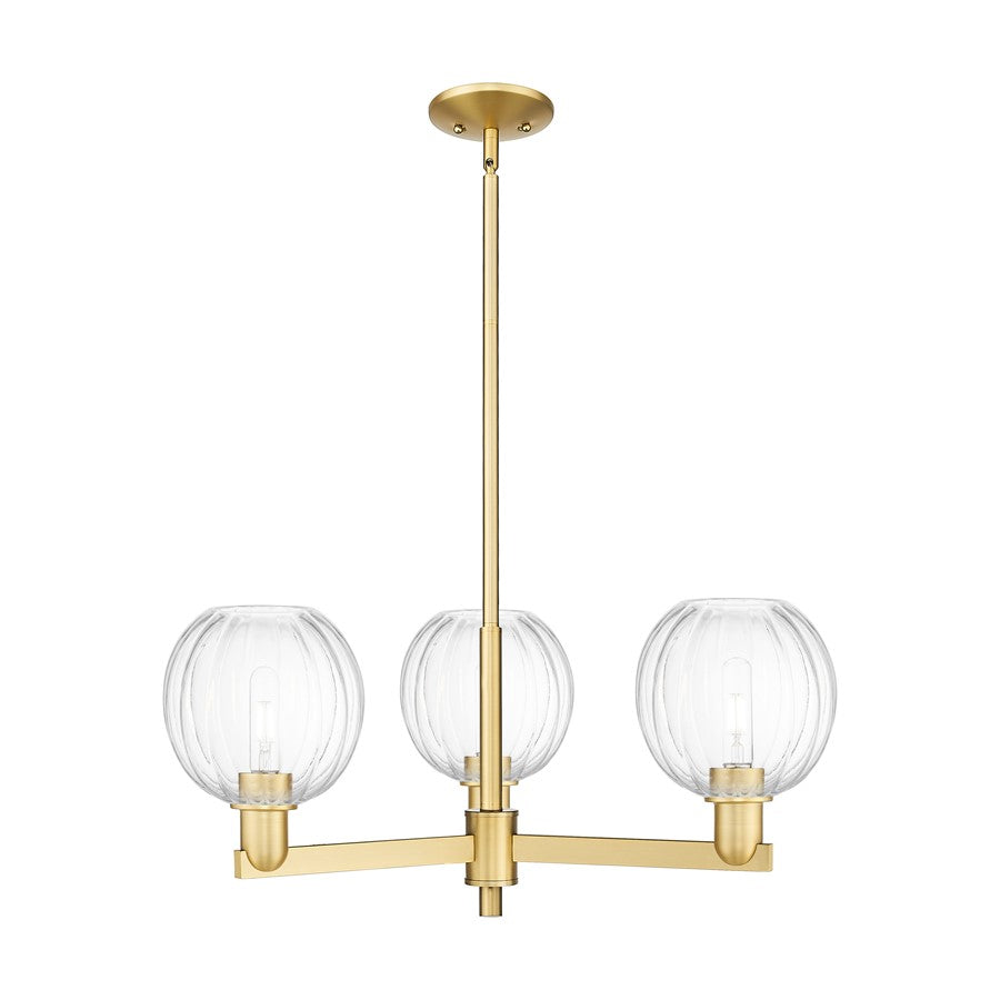 Innovations Preston 3Lt 18" Globe Stem Chandelier, GD/CL - 716-3CR-SG-G458-7CL
