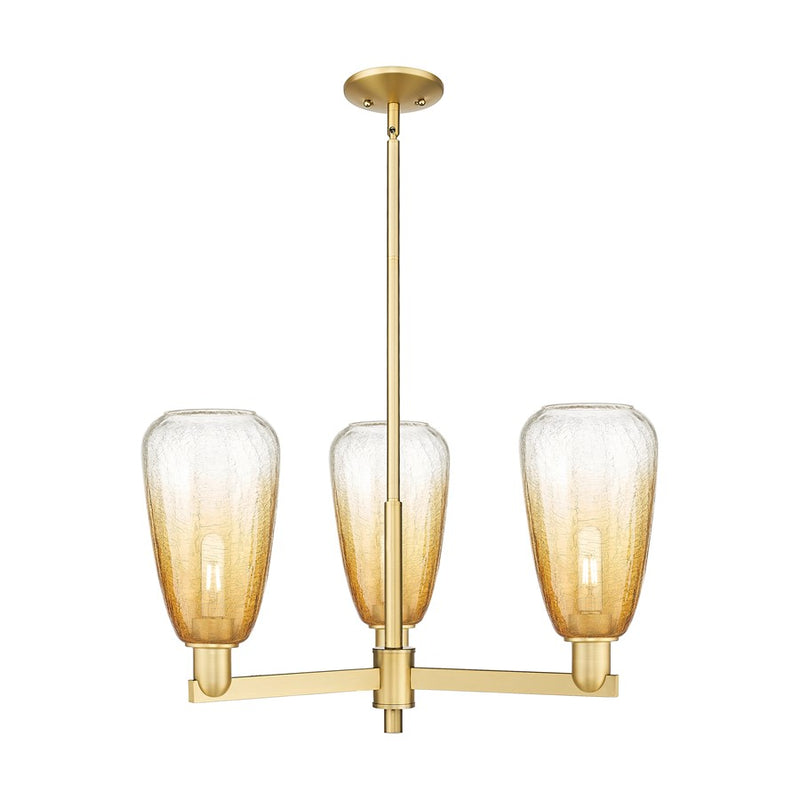 Innovations BH Almond 3Lt 18" Stem Chandelier, GD/AM - 716-3CR-SG-G480-6AM
