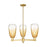 Innovations BH Almond 3Lt 18" Stem Chandelier, GD/AM - 716-3CR-SG-G480-6AM