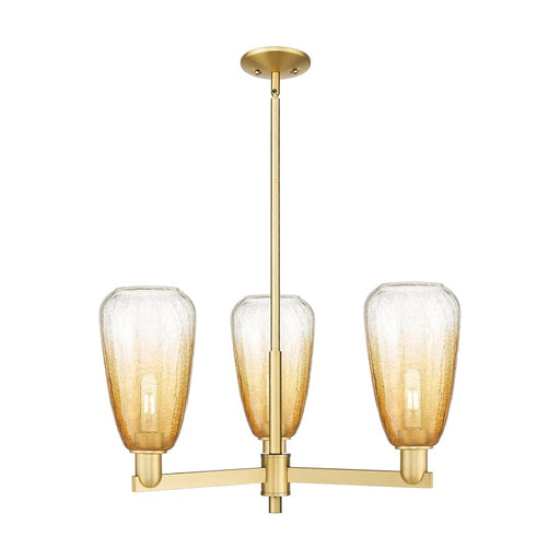 Innovations BH Almond 3Lt 18" Stem Chandelier, GD/AM - 716-3CR-SG-G480-6AM