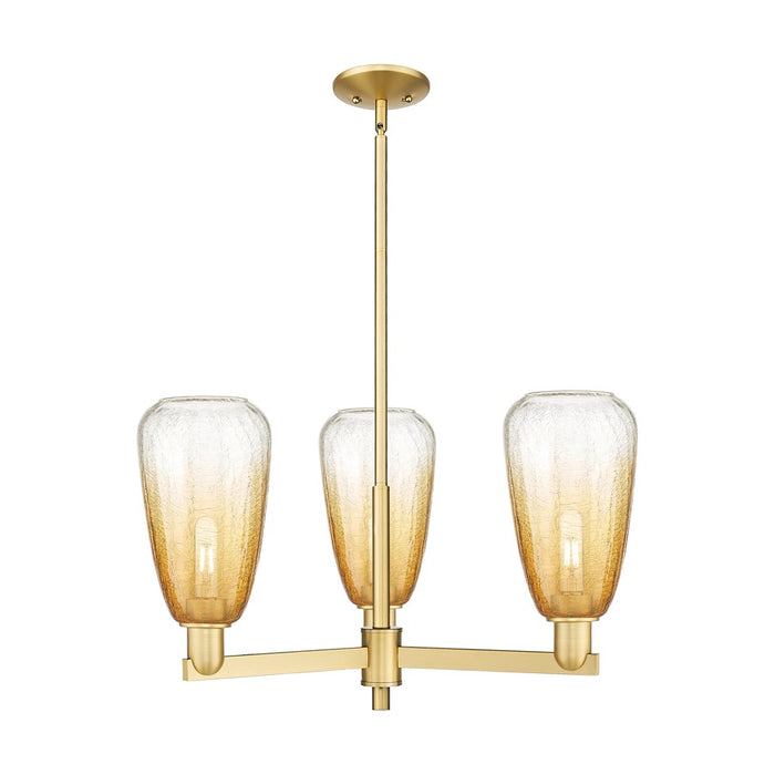 Innovations BH Almond 3Lt 18" Stem Chandelier, GD/AM - 716-3CR-SG-G480-6AM