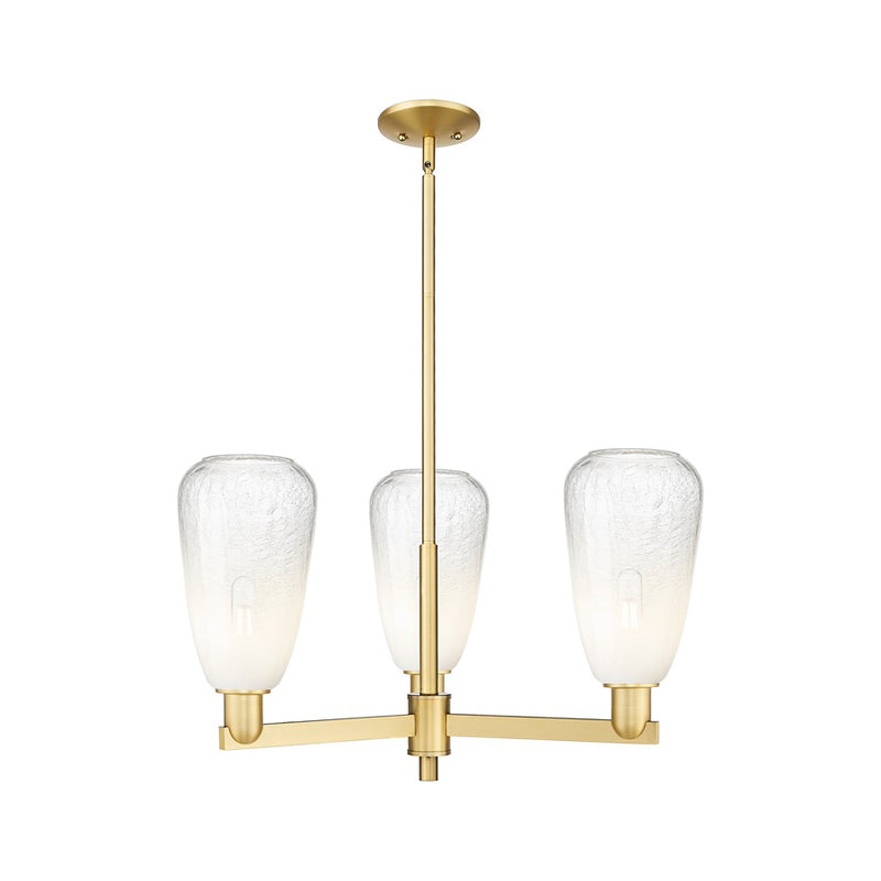 Innovations BH Almond 3Lt 18" Stem Chandelier, GD/OP - 716-3CR-SG-G480-6OP