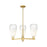 Innovations BH Almond 3Lt 18" Stem Chandelier, GD/OP - 716-3CR-SG-G480-6OP