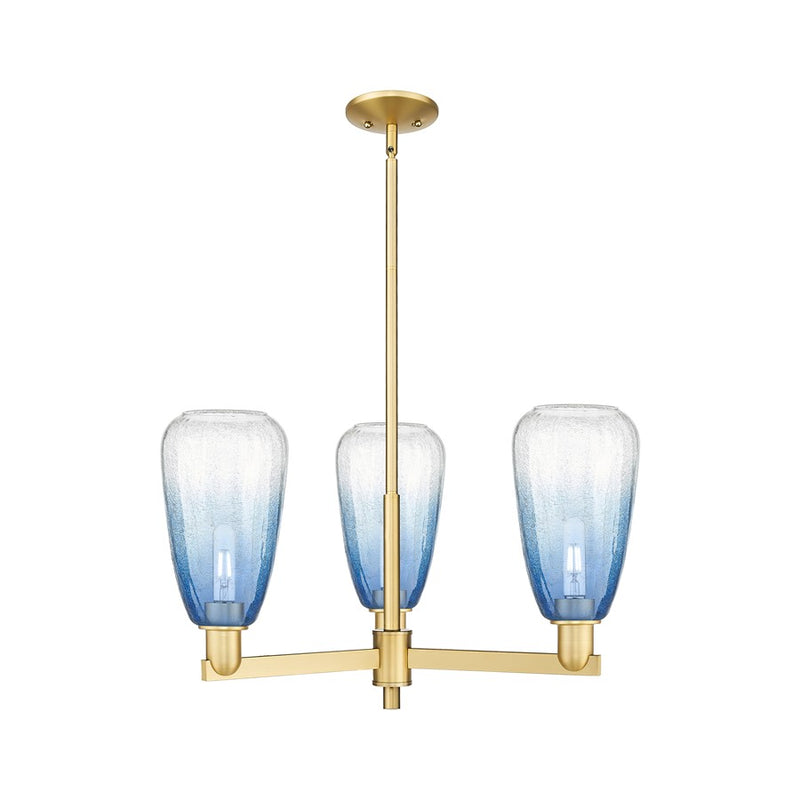 Innovations BH Almond 3Lt 18" Stem Chandelier, GD/SB - 716-3CR-SG-G480-6SB