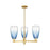 Innovations BH Almond 3Lt 18" Stem Chandelier, GD/SB - 716-3CR-SG-G480-6SB
