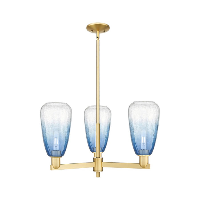 Innovations BH Almond 3Lt 18" Stem Chandelier, GD/SB - 716-3CR-SG-G480-6SB