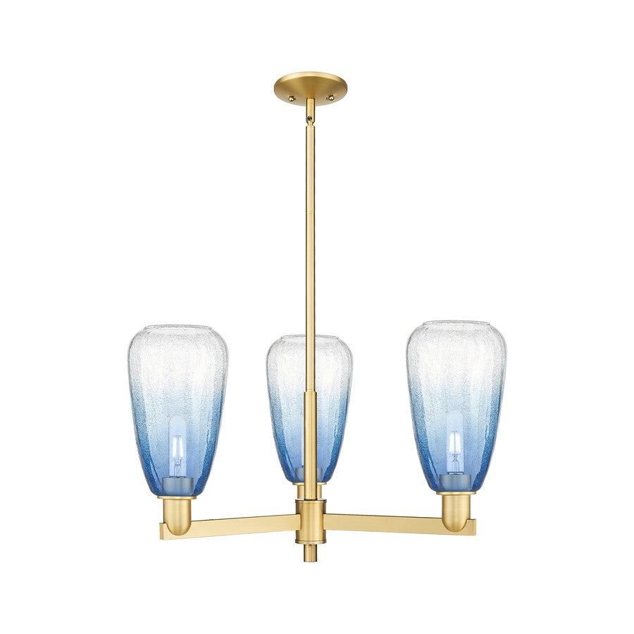 Innovations BH Almond 3Lt 18" Stem Chandelier, GD/SB - 716-3CR-SG-G480-6SB