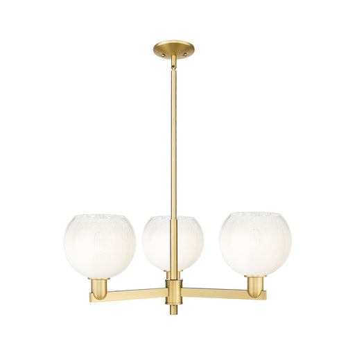 Innovations Brookhaven Globe 30in 3-Light Pendant | Industrial Satin Gold Steel and Opal Glass | Kitchen Island & Dining Room | Model 716-3CR-SG-G483-8OP