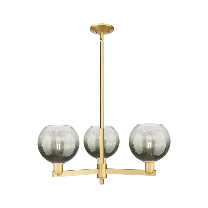 Innovations Brookhaven Globe 30in 3-Light Pendant | Industrial Satin Gold Steel and Slate Glass | Kitchen Island & Dining Room | Model 716-3CR-SG-G483-8SL