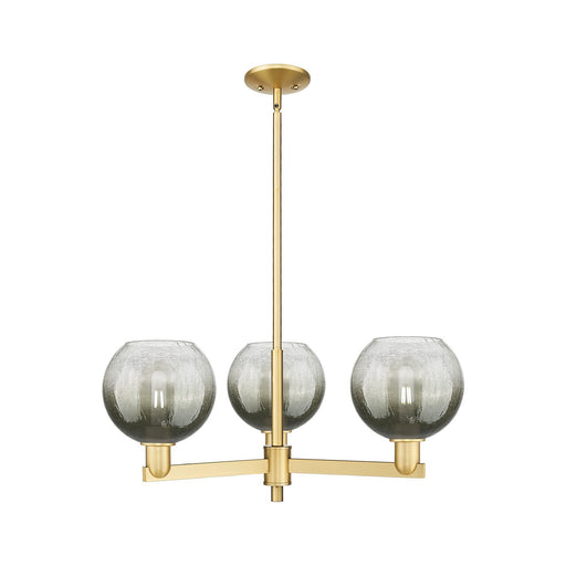 Innovations Brookhaven Globe 30in 3-Light Pendant | Industrial Satin Gold Steel and Slate Glass | Kitchen Island & Dining Room | Model 716-3CR-SG-G483-8SL