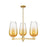 Innovations BH Flute 3Lt 18" Stem Chandelier, GD/AM - 716-3CR-SG-G484-7AM