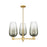 Innovations BH Flute 3Lt 18" Stem Chandelier, GD/Slate - 716-3CR-SG-G484-7SL