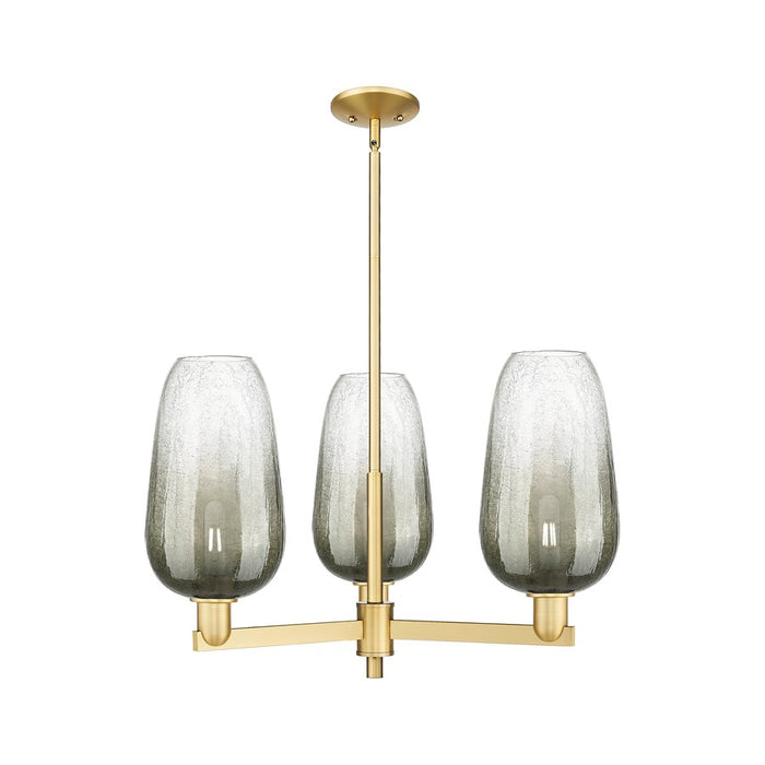 Innovations BH Flute 3Lt 18" Stem Chandelier, GD/Slate - 716-3CR-SG-G484-7SL
