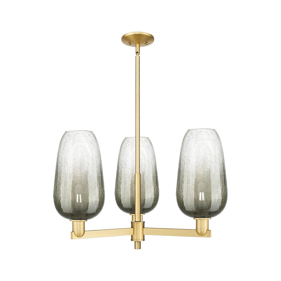 Innovations BH Flute 3Lt 18" Stem Chandelier, GD/Slate - 716-3CR-SG-G484-7SL