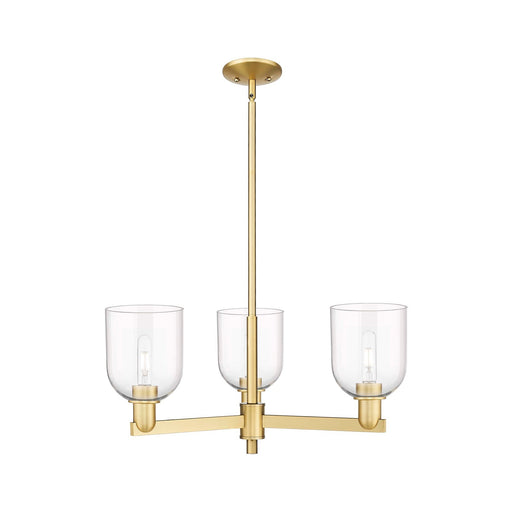 Innovations Bella 27in 3-Light Pendant | Industrial Satin Gold Steel and Clear Glass | Kitchen Island & Dining Room | 27.25 x | Model 716-3CR-SG-G558-6CL