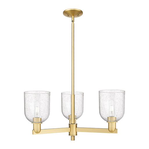 Innovations Bella 27in 3-Light Pendant | Industrial Satin Gold Steel and Seedy Glass | Kitchen Island & Dining Room | 27.25 x | Model 716-3CR-SG-G558-6SDY