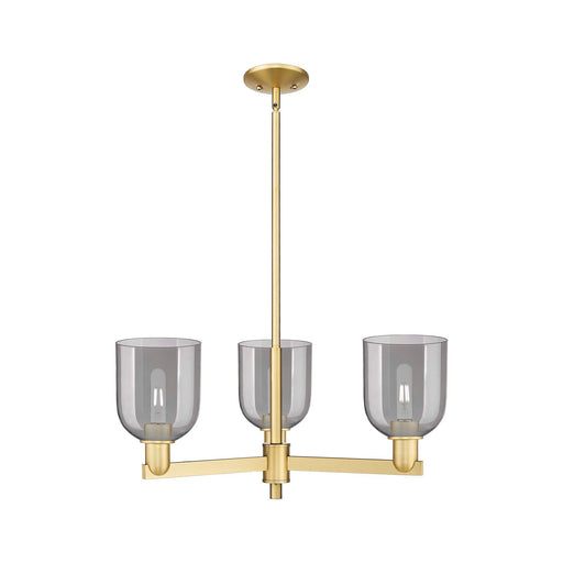 Innovations Bella 27in 3-Light Pendant | Industrial Satin Gold and Light Smoke Glass | Kitchen Island & Dining Room | 27.25 x | Model 716-3CR-SG-G558-6SM