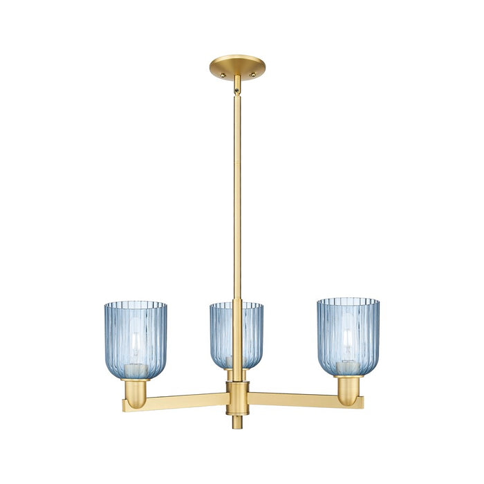Innovations Bridal Veil 3Lt 18" Chandelier, Gold/Blue - 716-3CR-SG-G559-5BL