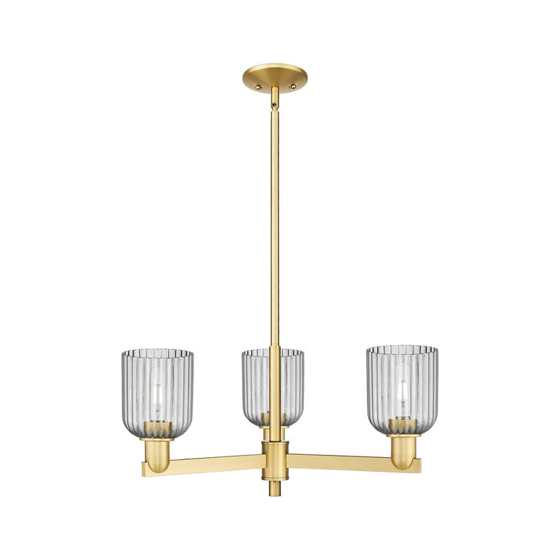 Innovations Bridal Veil 3Lt 18" Chandelier, Gold/Smoke - 716-3CR-SG-G559-5SM