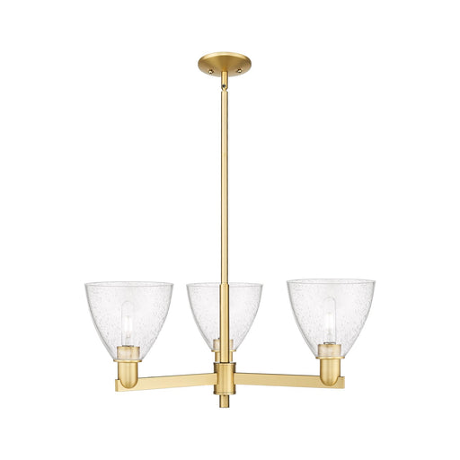 Innovations Bristol 29in 3-Light Pendant | Industrial Satin Gold Steel and Seedy Glass | Kitchen Island & Dining Room | 29.25 x | Model 716-3CR-SG-GBD-754