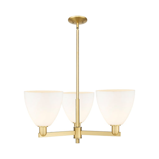 Innovations Bristol 31in 3-Light Pendant | Industrial Satin Gold Steel and Matte White Glass | Kitchen Island & Dining Room | 31 | Model 716-3CR-SG-GBD-91