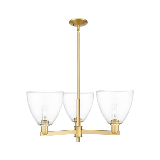 Innovations Bristol 31in 3-Light Pendant | Industrial Satin Gold Steel and Clear Glass | Kitchen Island & Dining Room | 30.75 x | Model 716-3CR-SG-GBD-92