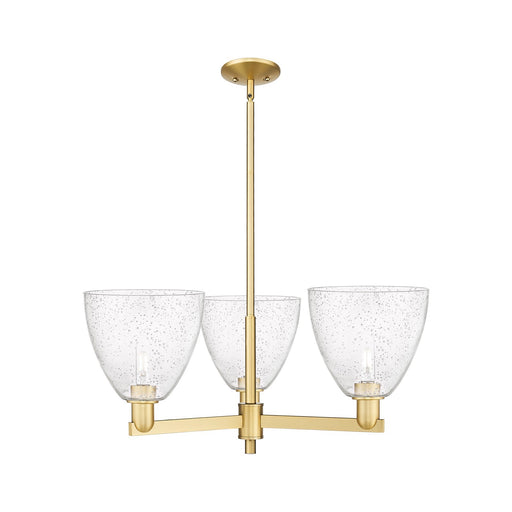 Innovations Bristol 31in 3-Light Pendant | Industrial Satin Gold Steel and Seedy Glass Dome Shade | Kitchen Island & Dining Room | Model 716-3CR-SG-GBD-94