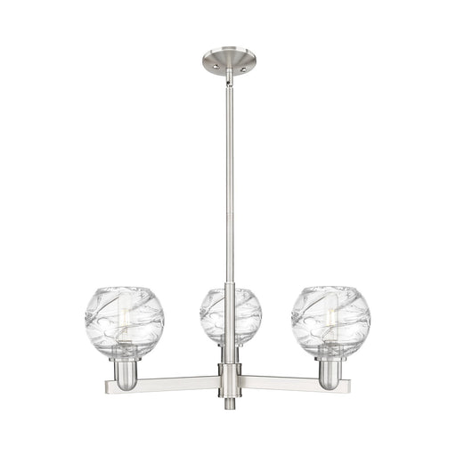 Innovations Athens Deco Swirl 27.62in 3-Light Pendant | Industrial Satin Nickel Steel and Clear Glass | Kitchen Island & | Model 716-3CR-SN-G1213-6CL
