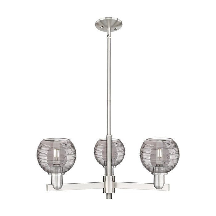 Innovations Athens Deco Swirl 3Lt 18" Chandelier, SN/SM - 716-3CR-SN-G1213-6SM