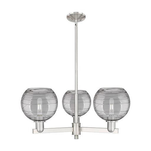 Innovations Athens Deco Swirl 30in 3-Light Pendant | Industrial Satin Nickel Steel and Light Smoke Glass | Kitchen Island & | Model 716-3CR-SN-G1213-8SM