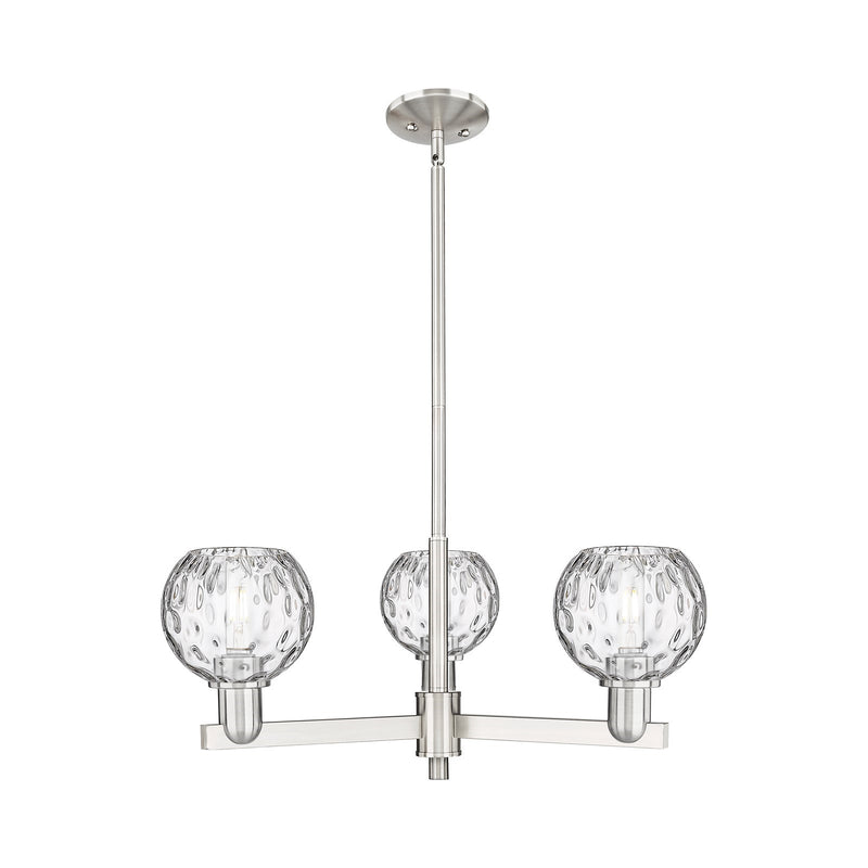 Innovations Athens Water Glass 28in 3-Light Pendant | Industrial Satin Nickel Steel and Clear Glass | Kitchen Island & Dining | Model 716-3CR-SN-G1215-6