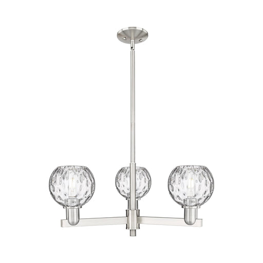 Innovations Athens Water Glass 28in 3-Light Pendant | Industrial Satin Nickel Steel and Clear Glass | Kitchen Island & Dining | Model 716-3CR-SN-G1215-6
