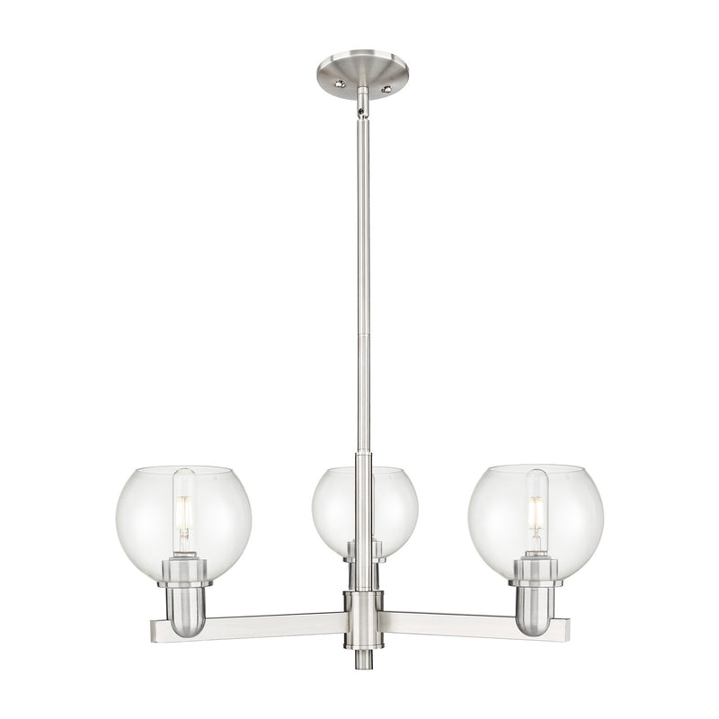 Innovations Athens 28in 3-Light Pendant | Industrial Satin Nickel Steel and Clear Glass | Kitchen Island & Dining Room | 27.62 x | Model 716-3CR-SN-G122-6