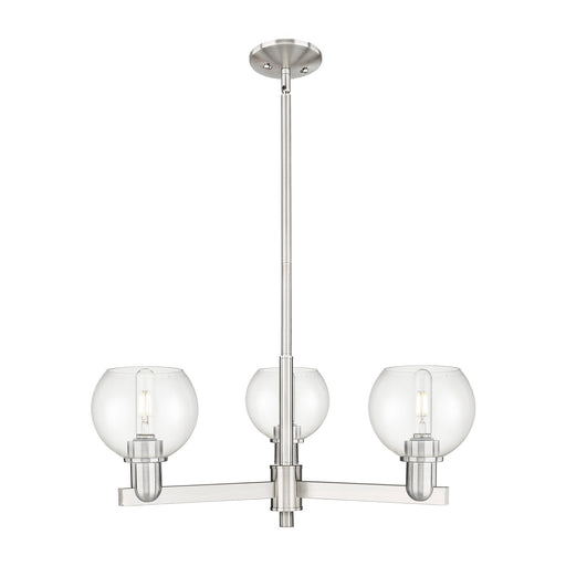 Innovations Athens 28in 3-Light Pendant | Industrial Satin Nickel Steel and Clear Glass | Kitchen Island & Dining Room | 27.62 x | Model 716-3CR-SN-G122-6
