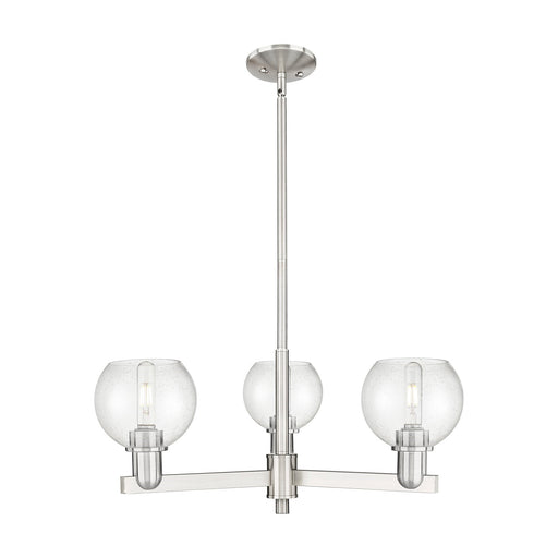 Innovations Athens 28in 3-Light Pendant | Industrial Satin Nickel Steel and Seedy Glass | Kitchen Island & Dining Room | 27.62 x | Model 716-3CR-SN-G124-6