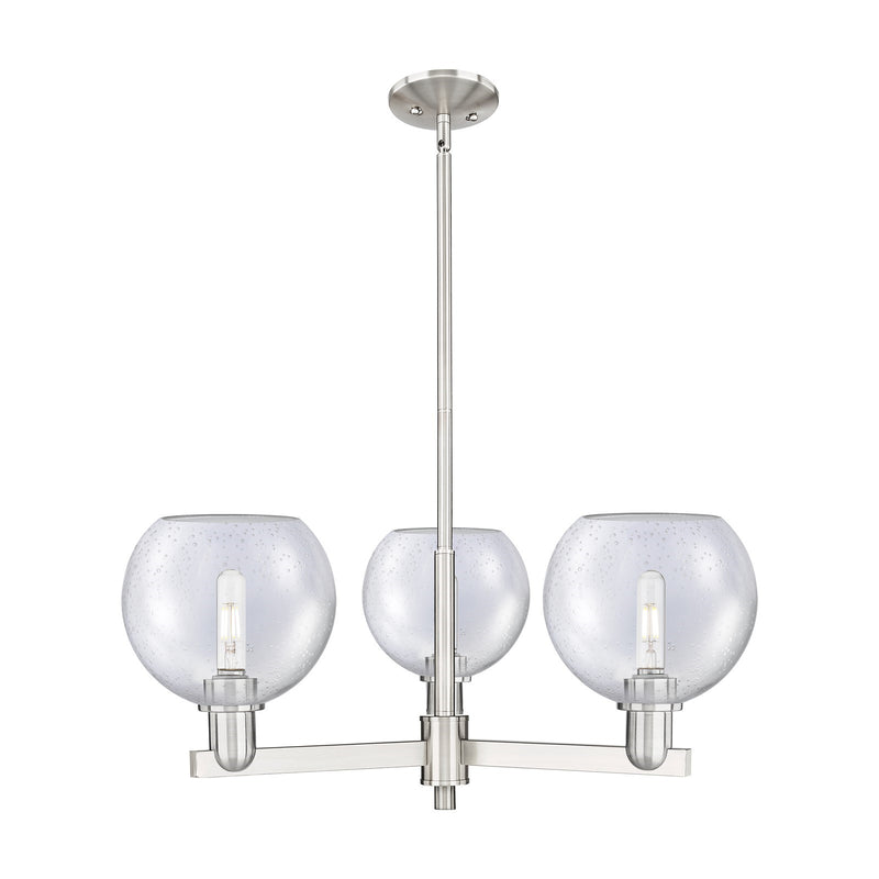 Innovations Athens 30in 3-Light Pendant | Industrial Satin Nickel Steel and Seedy Glass | Kitchen Island & Dining Room | 29.75 x | Model 716-3CR-SN-G124-8