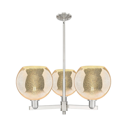 Innovations Athens 32in 3-Light Pendant | Industrial Satin Nickel Steel and Mercury Glass | Kitchen Island & Dining Room | Model 716-3CR-SN-G128-10