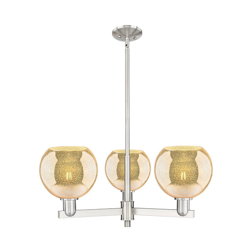 Innovations Athens 30in 3-Light Pendant | Industrial Satin Nickel Steel and Mercury Glass | Kitchen Island & Dining Room | 29.75 | Model 716-3CR-SN-G128-8