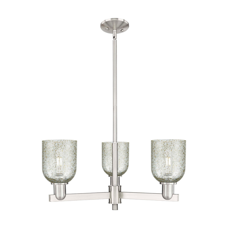Innovations Caledonia 27in 3-Light Pendant | Industrial Satin Nickel and Mica Glass | Kitchen Island & Dining Room | 26.75 x 26.75 | Model 716-3CR-SN-G259