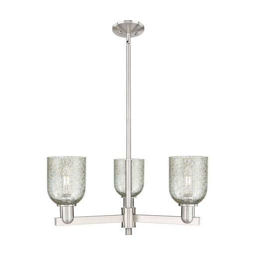 Innovations Caledonia 27in 3-Light Pendant | Industrial Satin Nickel and Mica Glass | Kitchen Island & Dining Room | 26.75 x 26.75 | Model 716-3CR-SN-G259