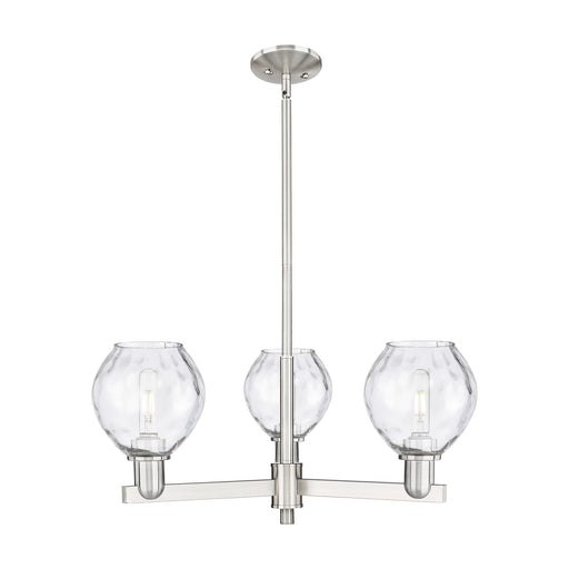 Innovations Waverly 28in 3-Light Pendant | Industrial Satin Nickel Steel and Clear Glass | Kitchen Island & Dining Room | 27.75 x | Model 716-3CR-SN-G362