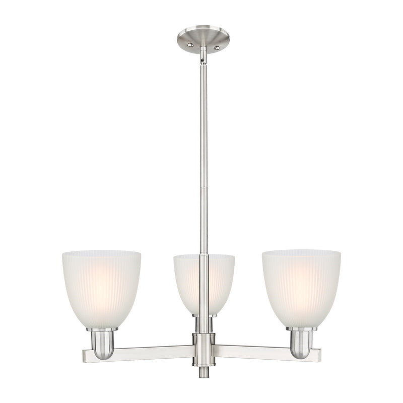 Innovations Castile 28in 3-Light Pendant | Industrial Satin Nickel Steel and White Glass | Kitchen Island & Dining Room | 27.75 x | Model 716-3CR-SN-G381