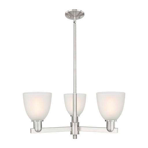 Innovations Castile 28in 3-Light Pendant | Industrial Satin Nickel Steel and White Glass | Kitchen Island & Dining Room | 27.75 x | Model 716-3CR-SN-G381