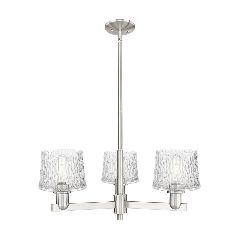 Innovations Niagara 28in 3-Light Pendant | Industrial Satin Nickel Steel and Clear Glass | Kitchen Island & Dining Room | 28.25 x | Model 716-3CR-SN-G402
