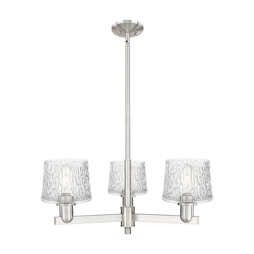 Innovations Niagara 28in 3-Light Pendant | Industrial Satin Nickel Steel and Clear Glass | Kitchen Island & Dining Room | 28.25 x | Model 716-3CR-SN-G402